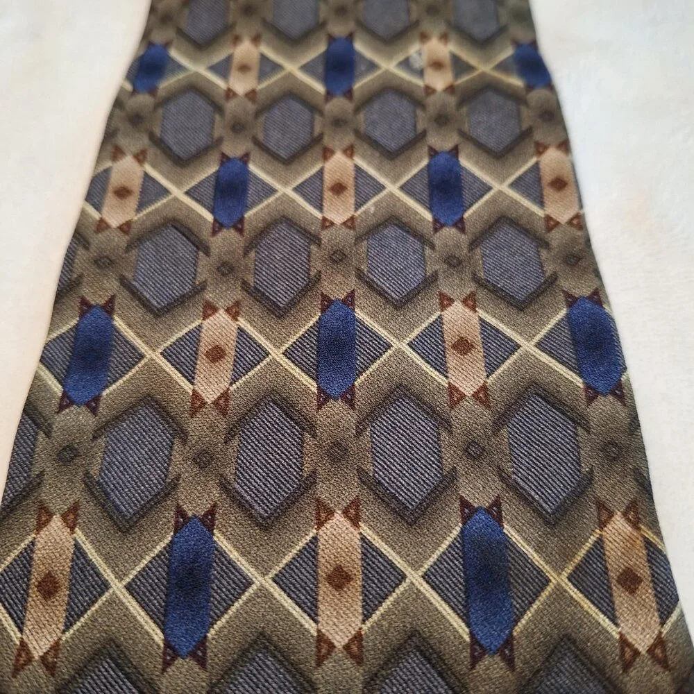 Lot of 2 Mens Silk Neck Ties Unique Patterns Jack Harper & Jimmy V‎ Preppy Party